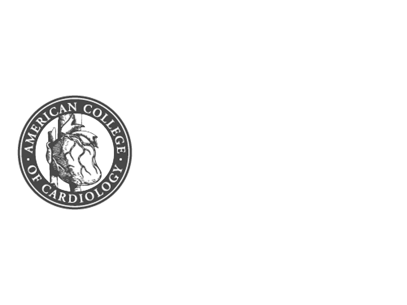Logo of the American College of Cardiology featuring a stylized human heart design encircled by the institution's name.